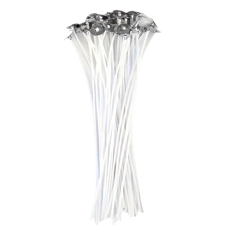 10pcs Pre-Waxed Candle Wicks with Holders – DIY Candle Making Supplies