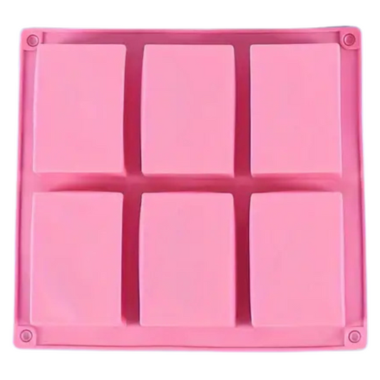 6-Cavity Silicone Soap Mold – DIY Mold for Handmade Soap (5.5 x 8 cm)