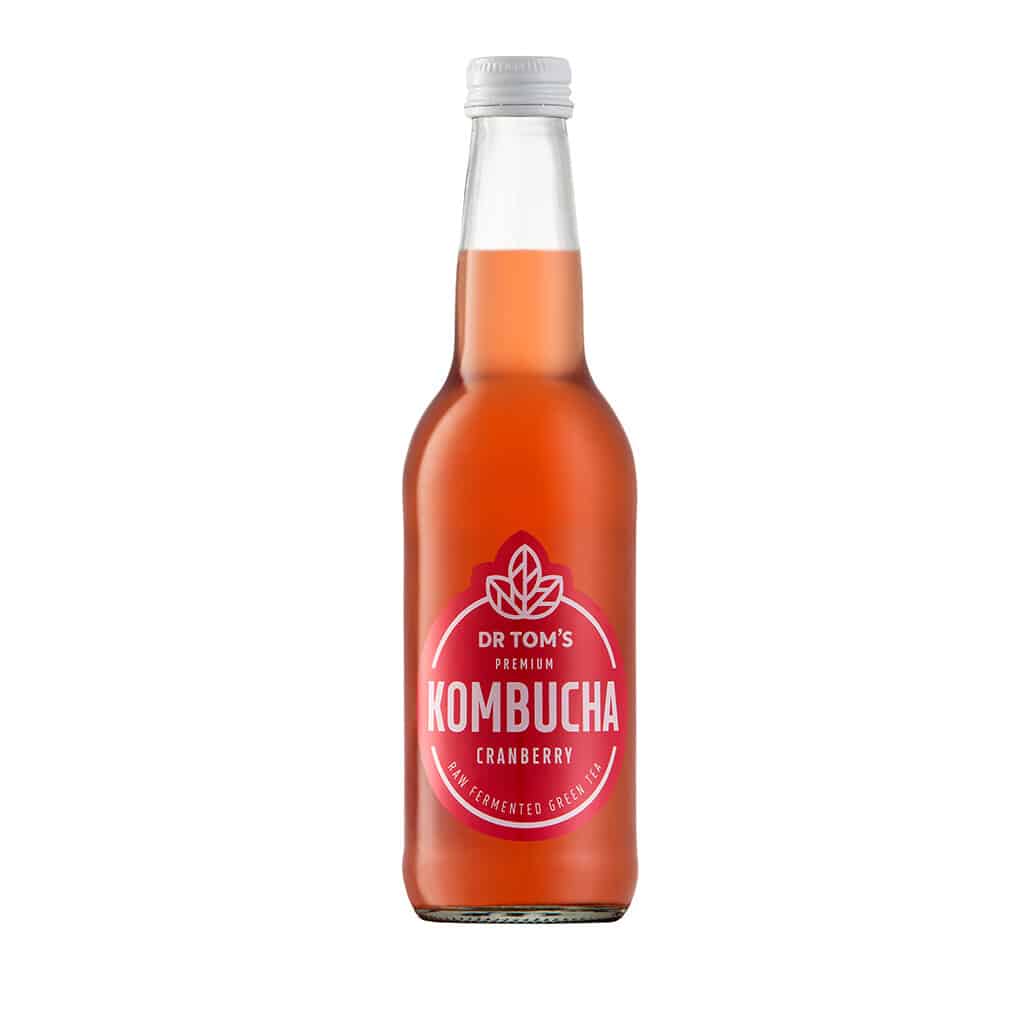 Cranberry – CRISP AND DRY  Dr Tom's Kombucha - SOLD IN BOXES OF 6 - 340ml