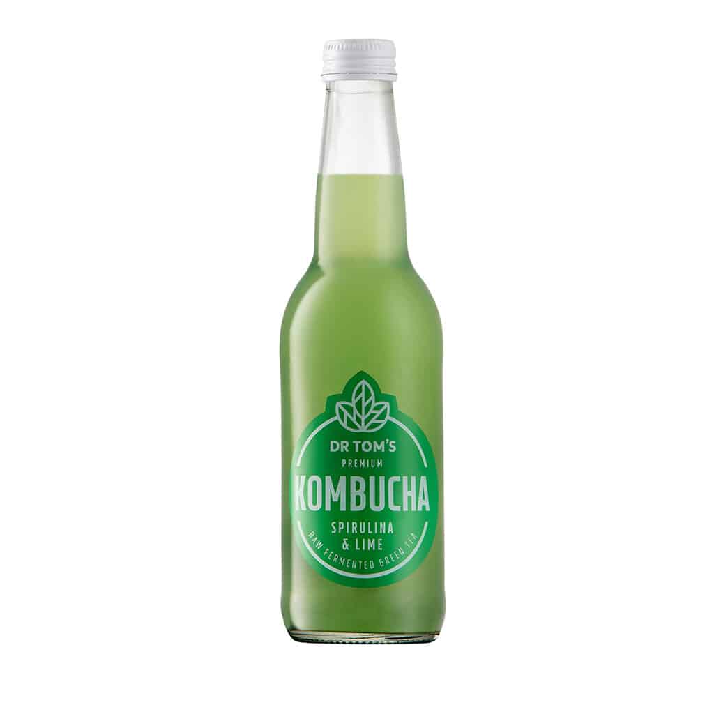 Spirulina & Lime - SUPERFOOD Dr Tom's Kombucha - SOLD IN BOXES OF 6 - 340ml